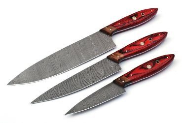Walnut-Wood-And-Red-Wood-Handle-Chef-Kitchen-Knife-Set